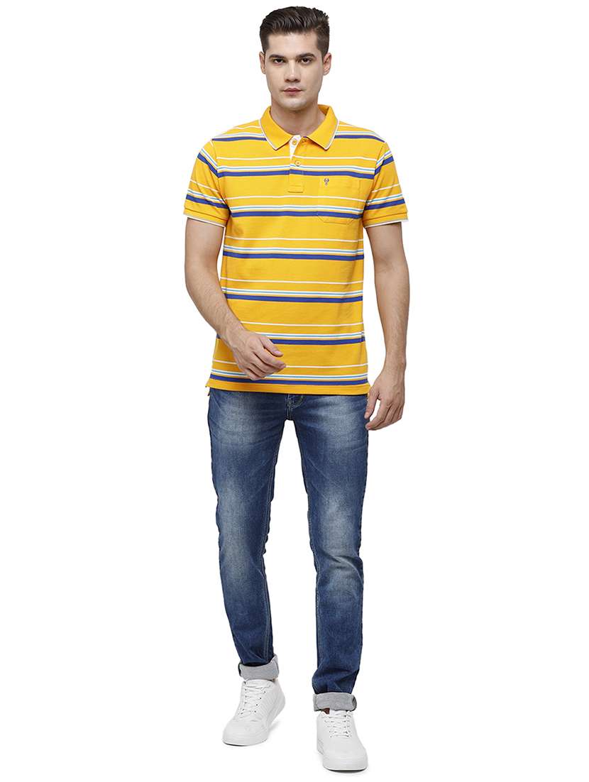 yellow striped polo t-shirt - 17753336 - Standard Image - 3
