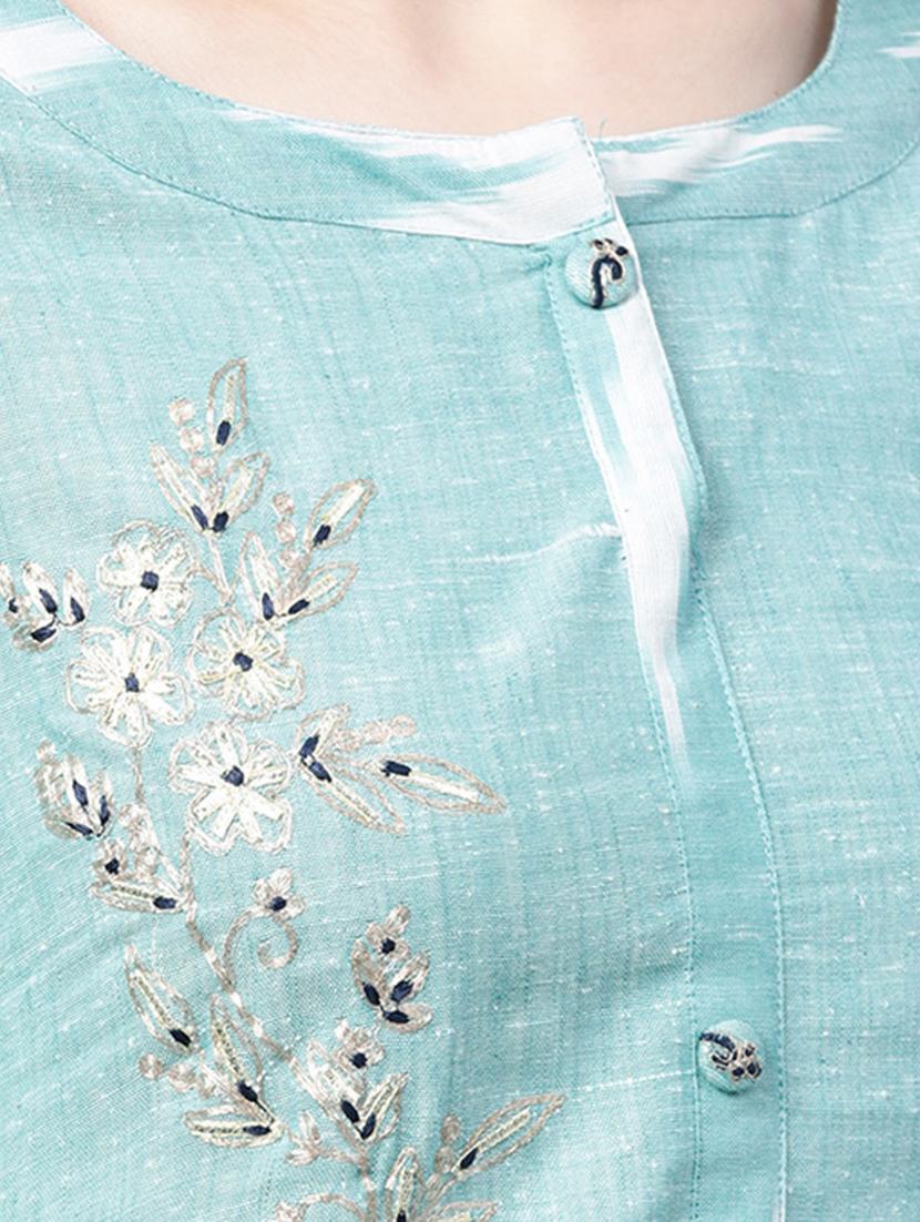 turquoise kurta palazzo set - 17754115 - Standard Image - 3