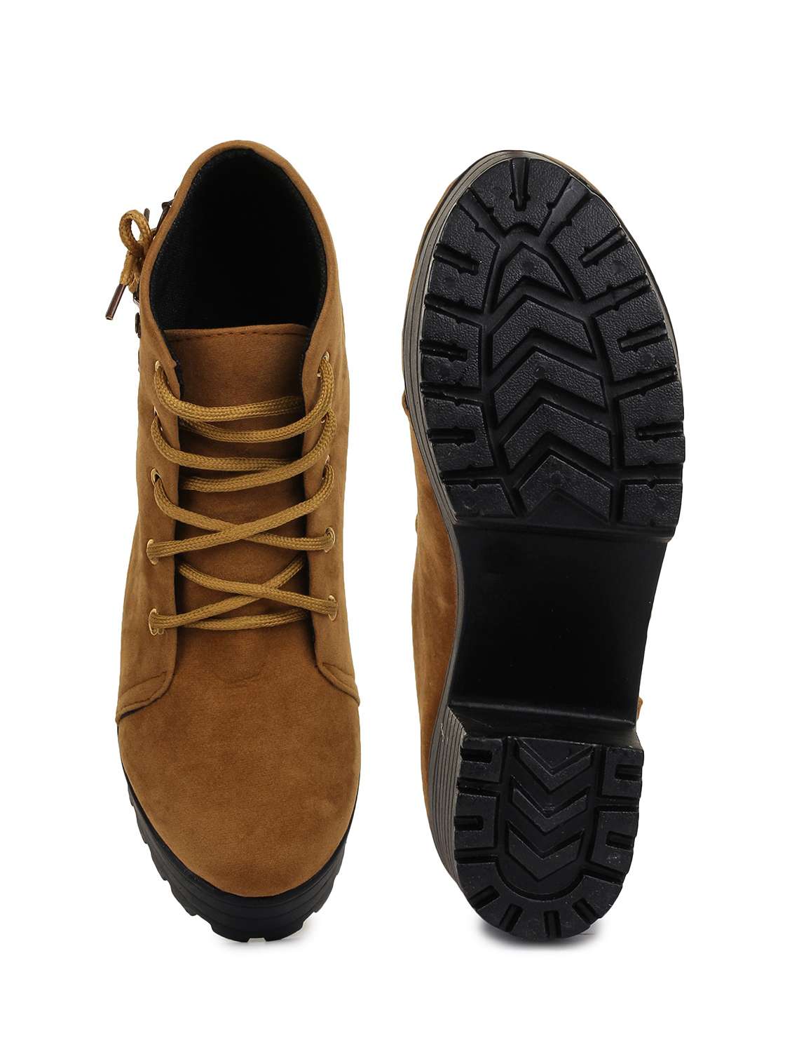 women tan lace up ankle boots - 17754118 -  Standard Image - 3