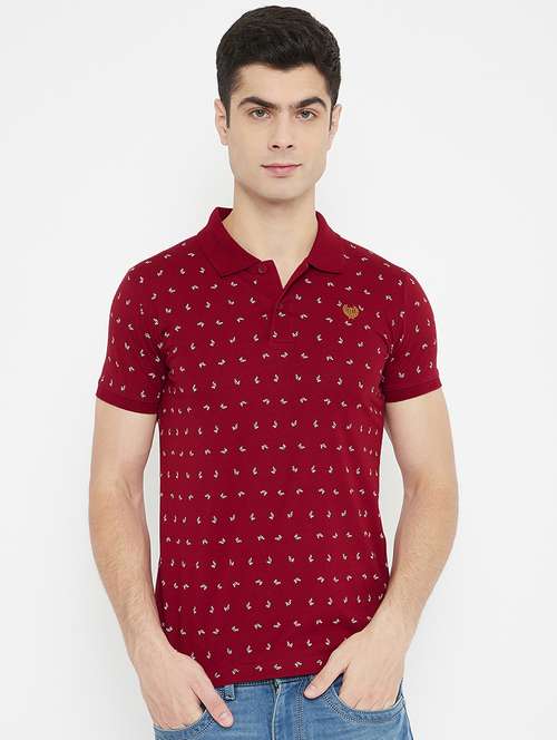 red printed polo t-shirt - 17754191 - Standard Image - 0