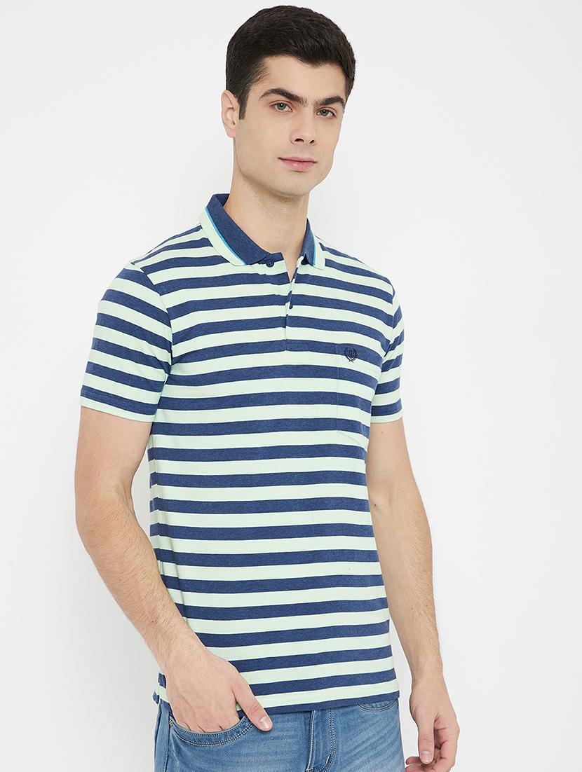 blue striped polo t-shirt - 17754195 - Zoom Image - 0