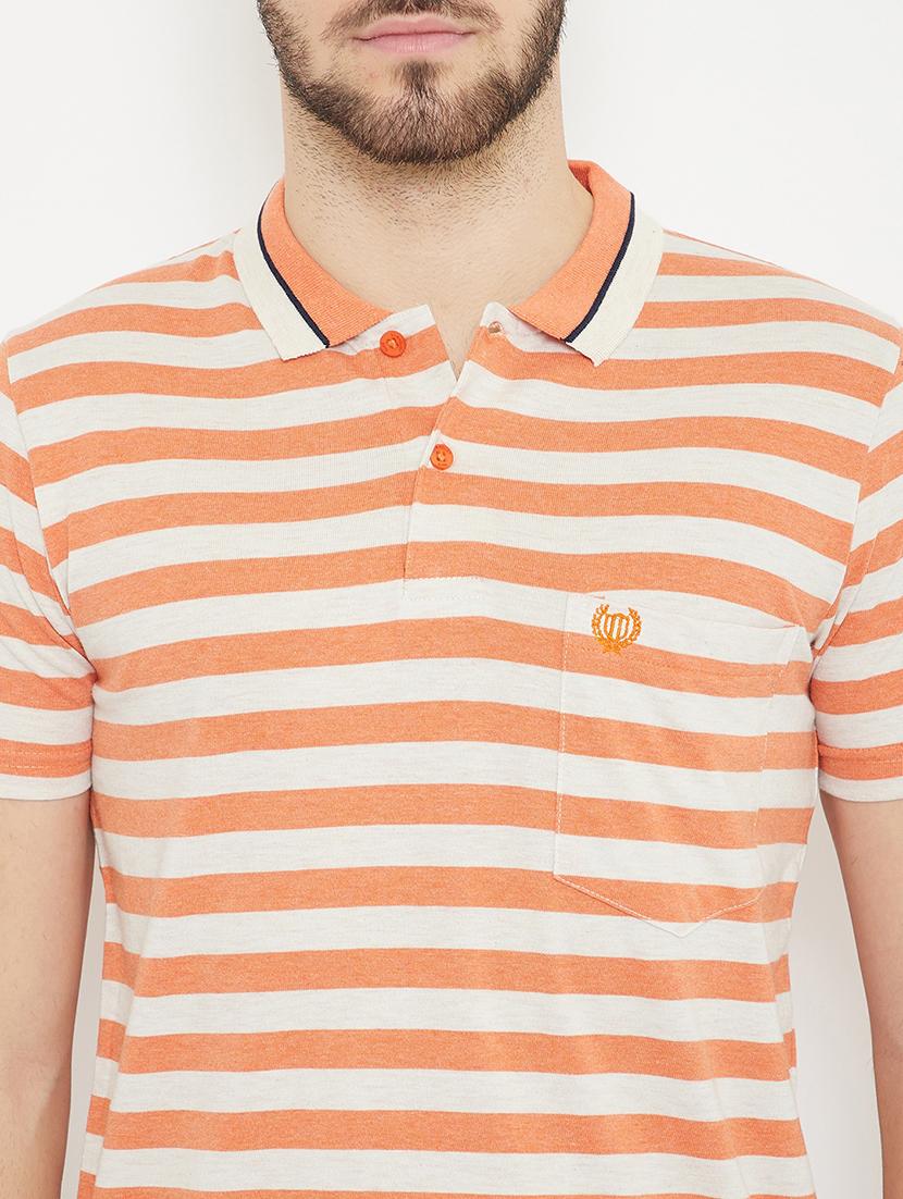 orange striped polo t-shirt - 17754197 - Standard Image - 3