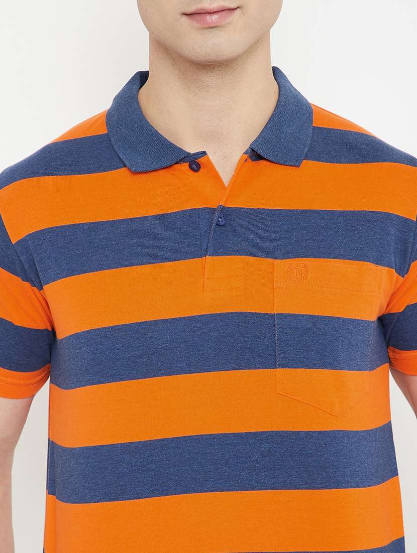 orange striped polo t-shirt - 17754202 - Standard Image - 3