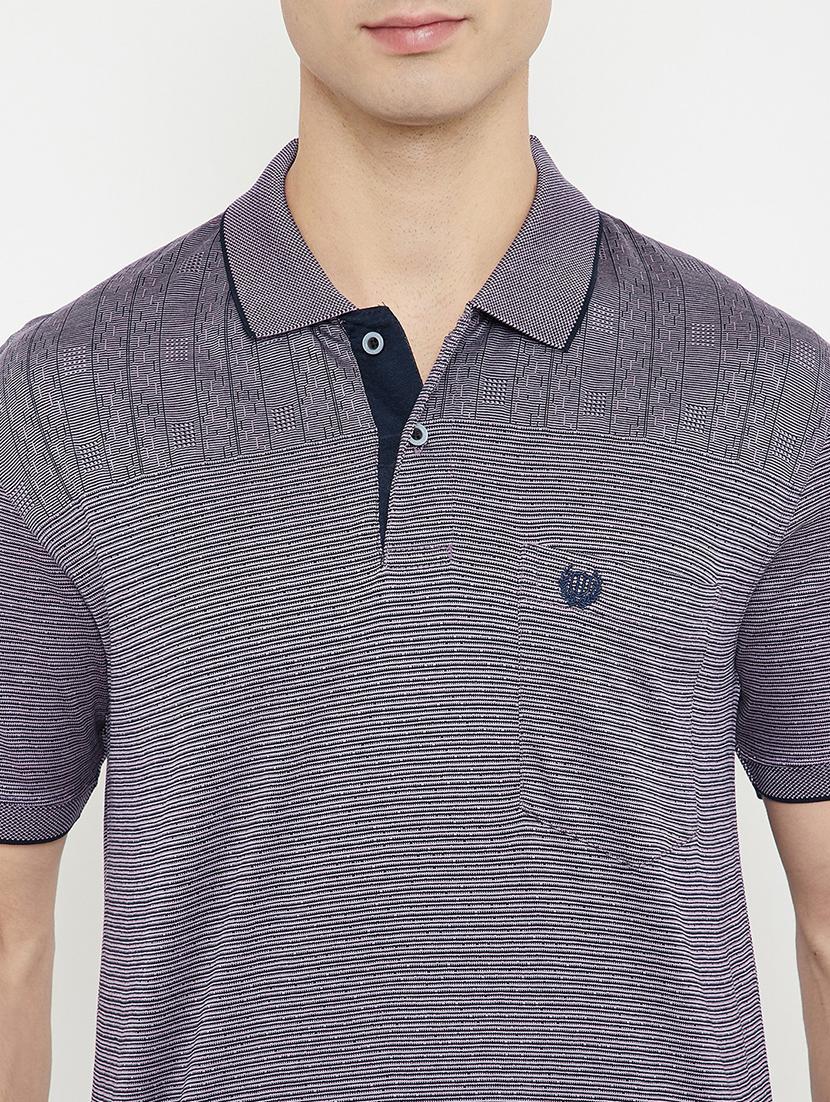 purple striped polo t-shirt - 17754219 - Standard Image - 3