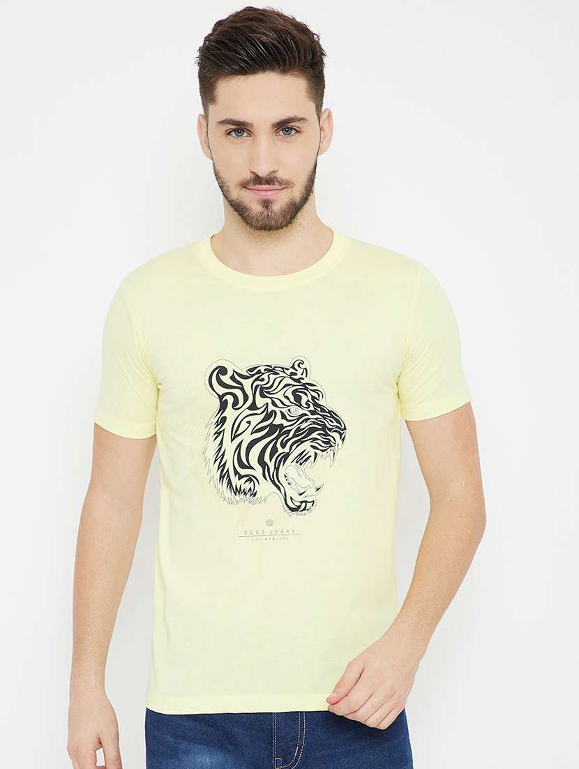 yellow front print t-shirt - 17754233 -  Zoom Image - 0