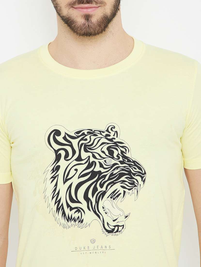 yellow front print t-shirt - 17754233 -  Standard Image - 3