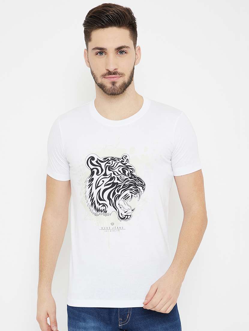men front print short sleeve t-shirt - 17754234 -  Zoom Image - 0