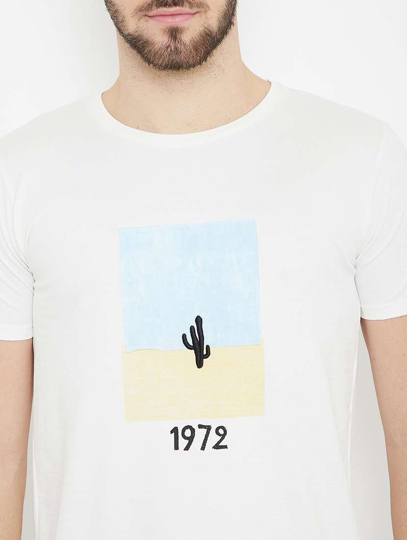 white front print t-shirt - 17754238 -  Standard Image - 3