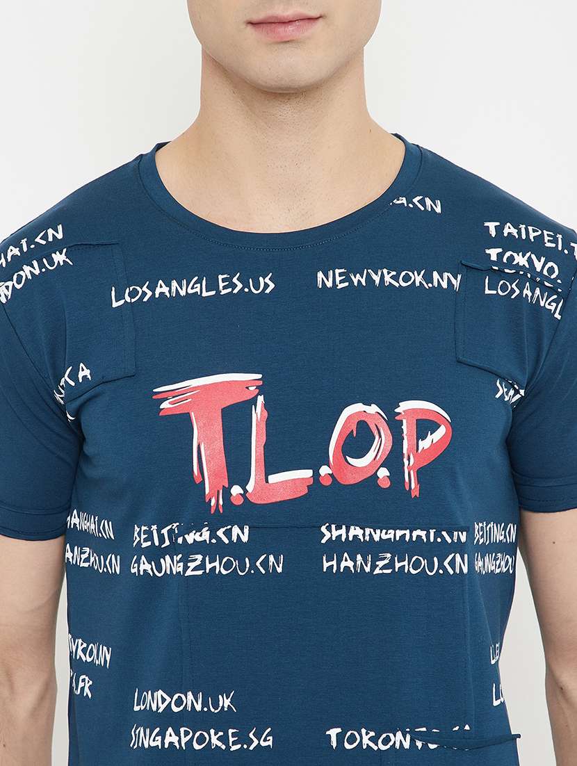 teal all over print t-shirt - 17754240 -  Standard Image - 3