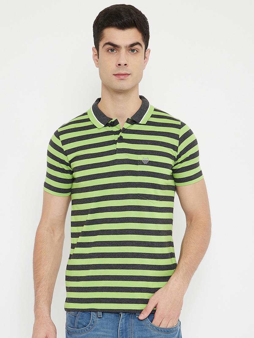 green striped polo t-shirt - 17754251 - Zoom Image - 0