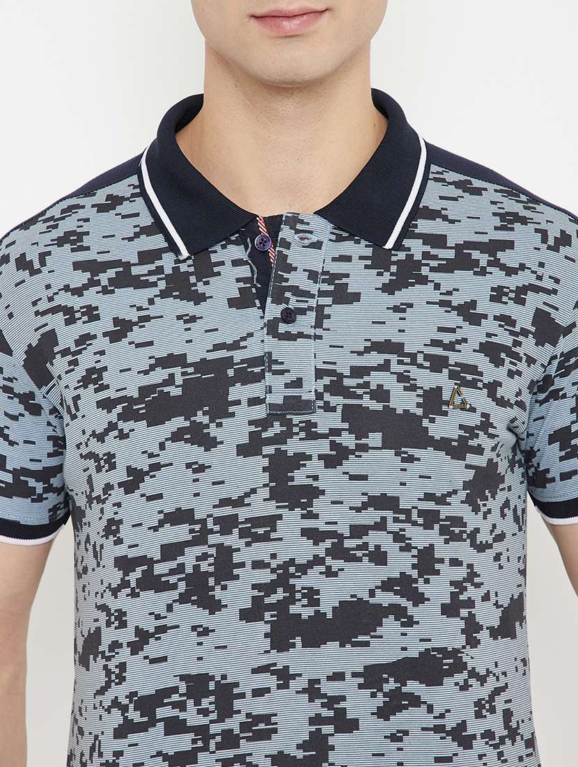 light blue printed polo t-shirt - 17754255 -  Standard Image - 3