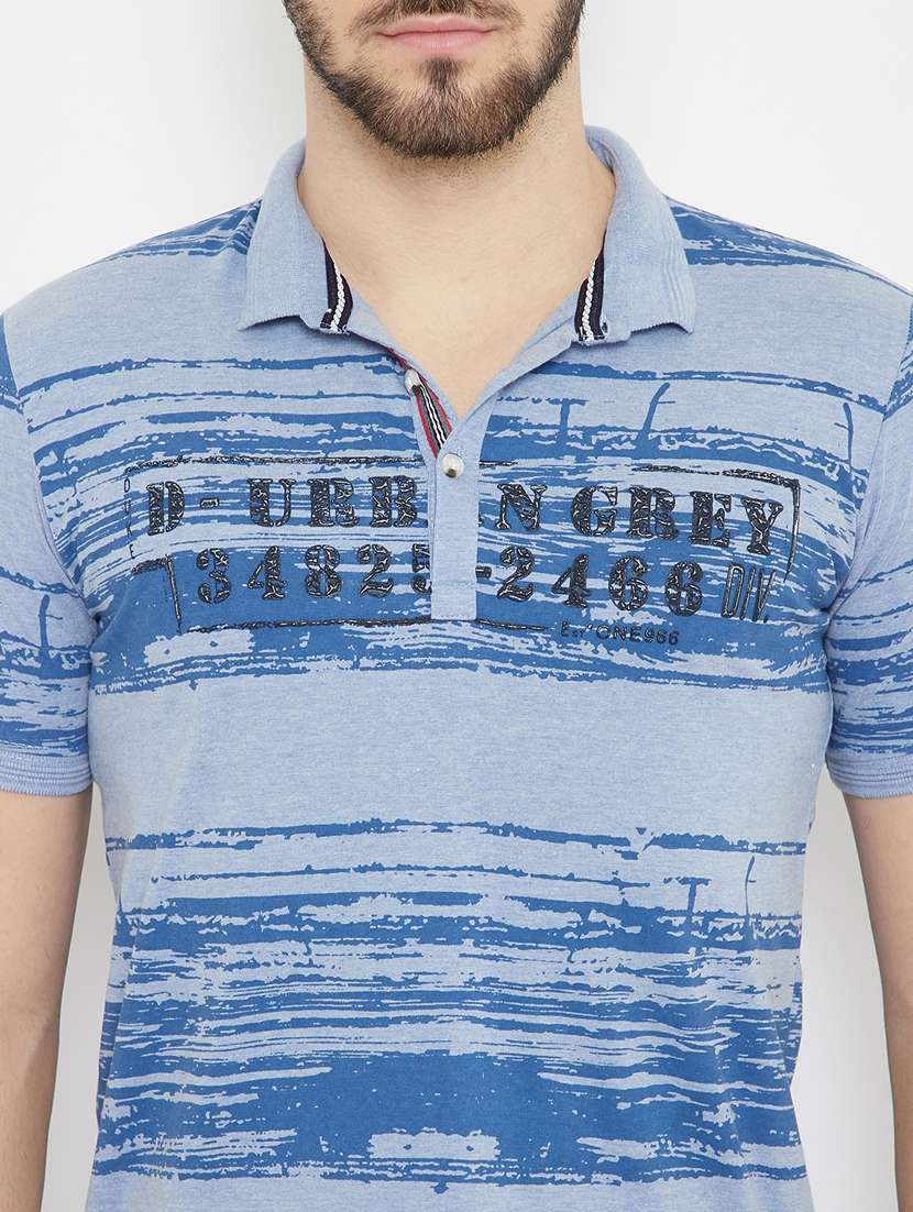 blue striped polo t-shirt - 17754268 -  Standard Image - 3