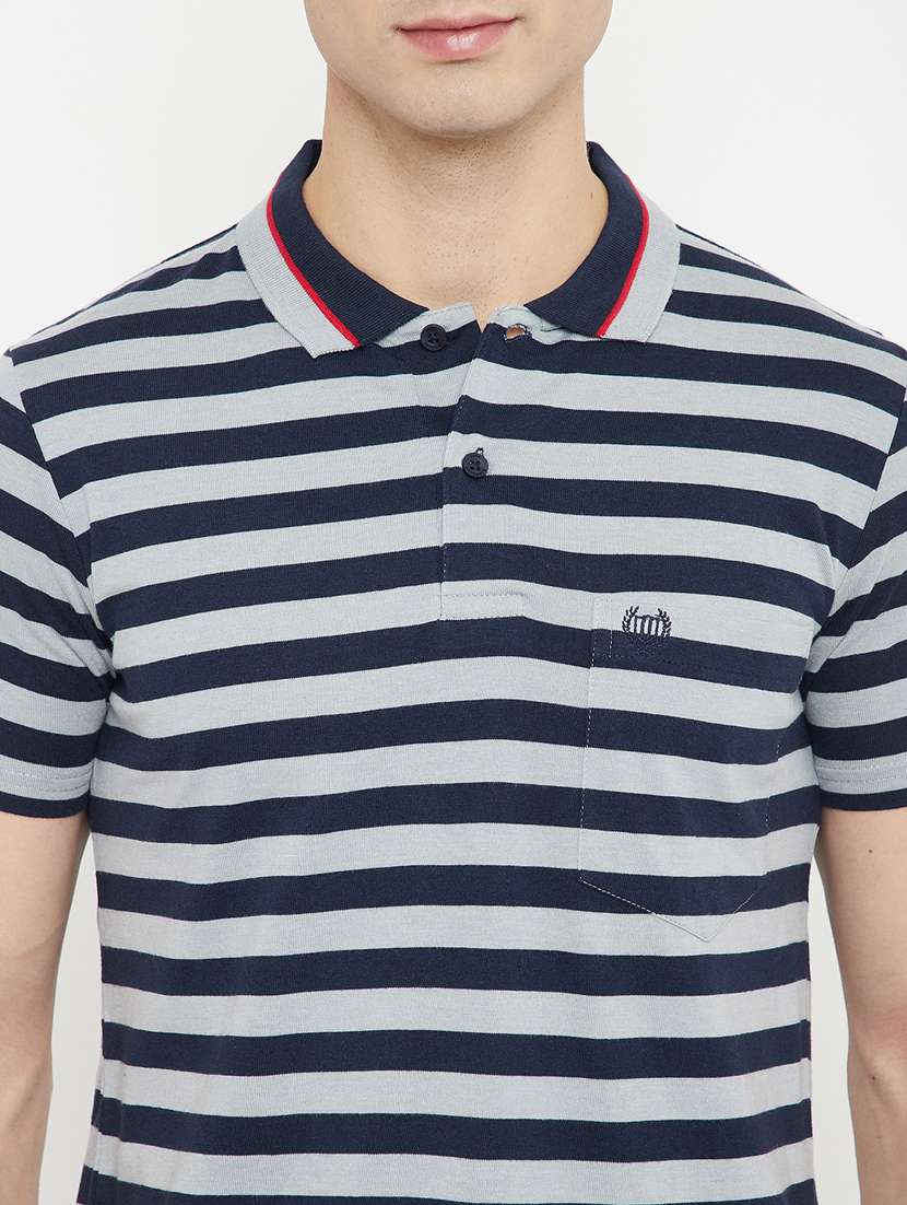 blue striped polo t-shirt - 17754317 -  Standard Image - 3