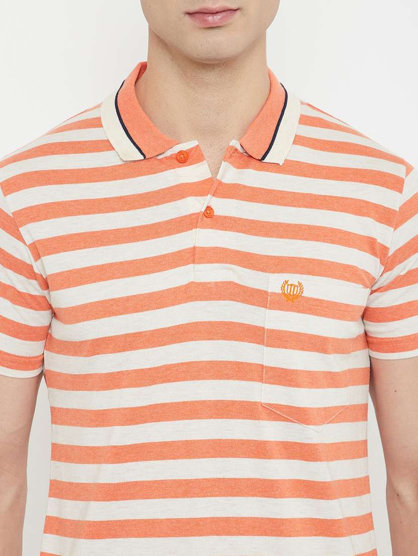 orange striped polo t-shirt - 17754318 -  Standard Image - 3