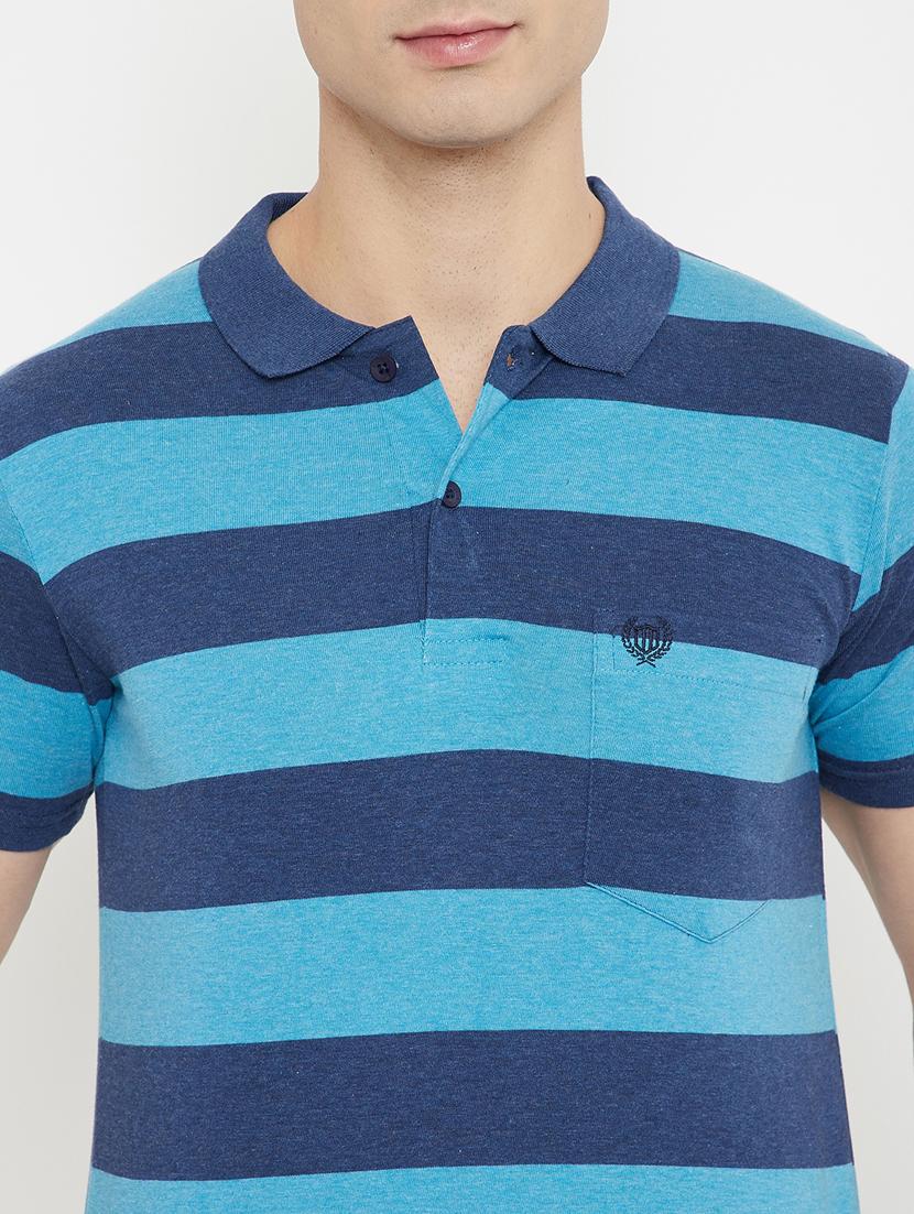 blue striped polo t-shirt - 17754320 - Standard Image - 3