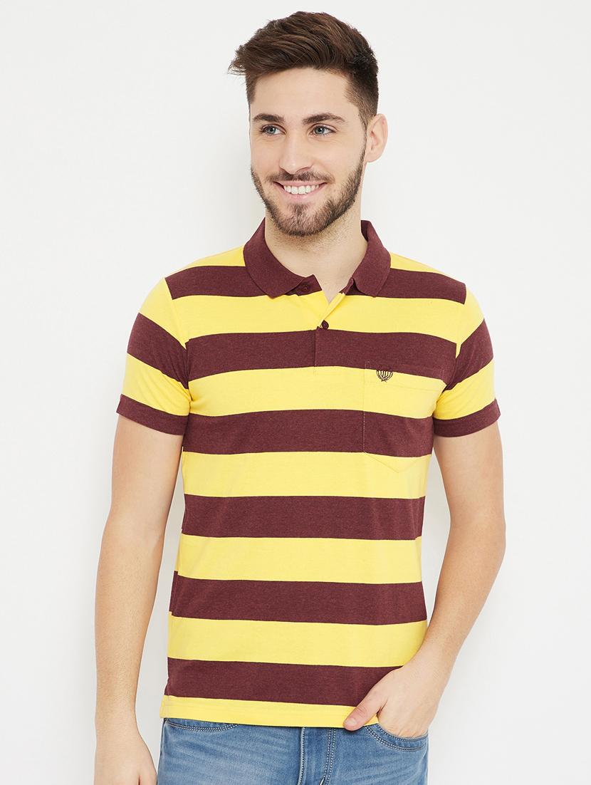 yellow striped polo t-shirt - 17754321 - Zoom Image - 0