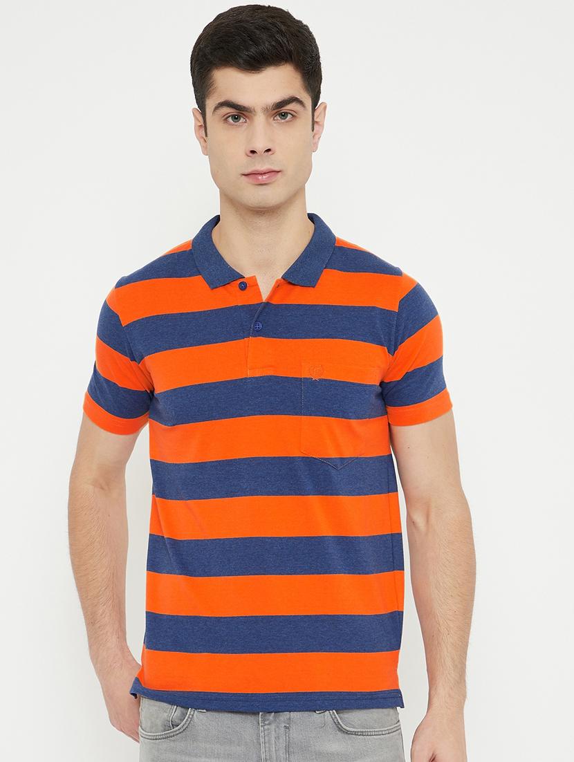 orange striped polo t-shirt - 17754323 - Zoom Image - 0