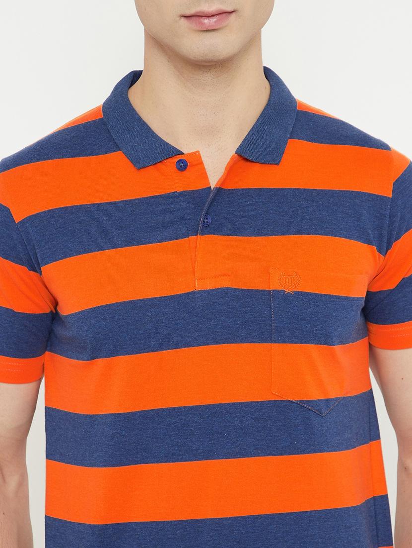 orange striped polo t-shirt - 17754323 - Standard Image - 3
