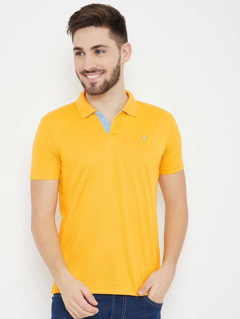 yellow solid polo t-shirt - 17754334 - Zoom Image - 0