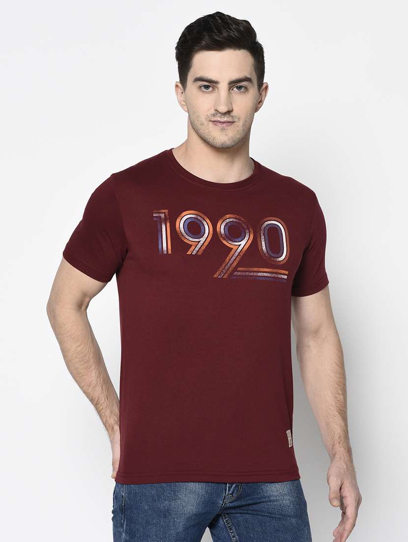red chest print t-shirt - 17754548 -  Zoom Image - 0
