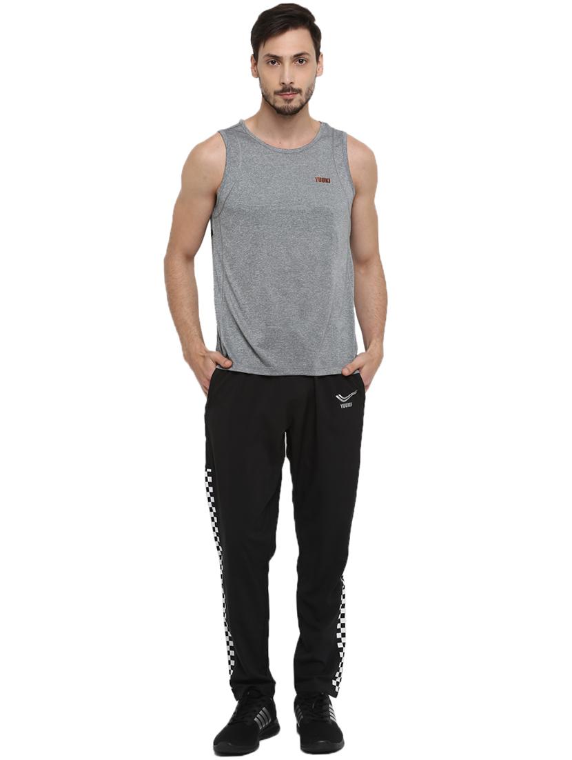 black solid full length track pant - 17754565 - Standard Image - 3