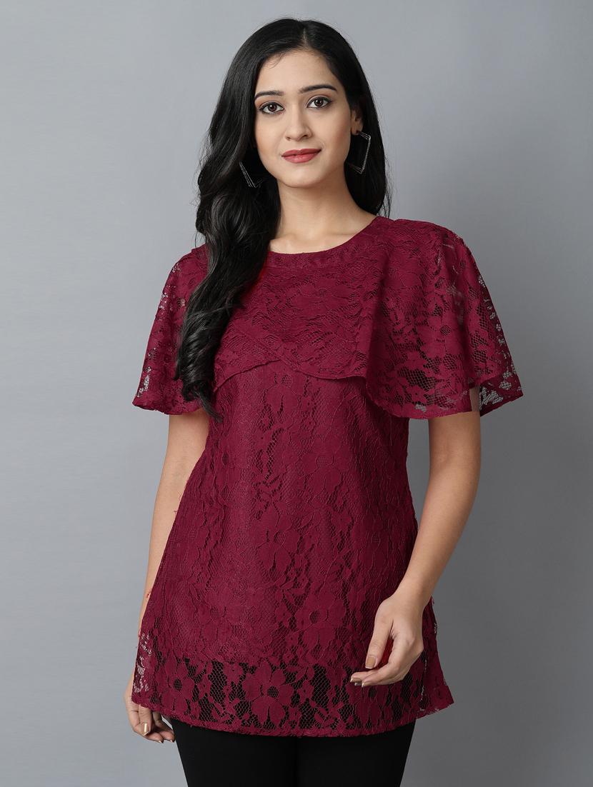 cape sleeved laced top  - 17754817 -  Zoom Image - 0