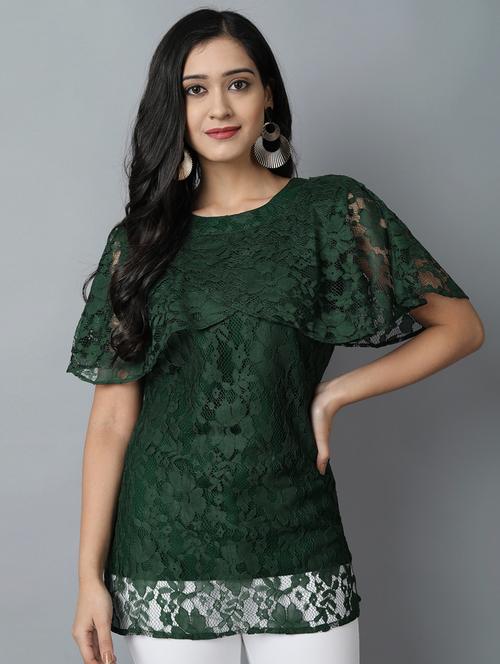 cape sleeved laced top - 17754818 - Standard Image - 0