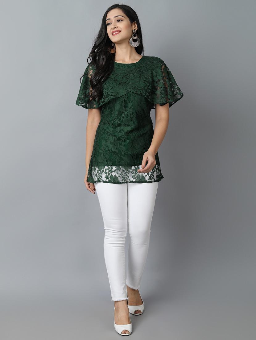 cape sleeved laced top - 17754818 - Standard Image - 3