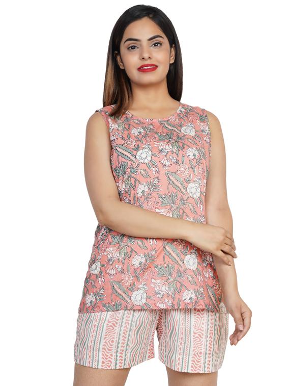 floral nightwear shorts set - 17755458 - Zoom Image - 0