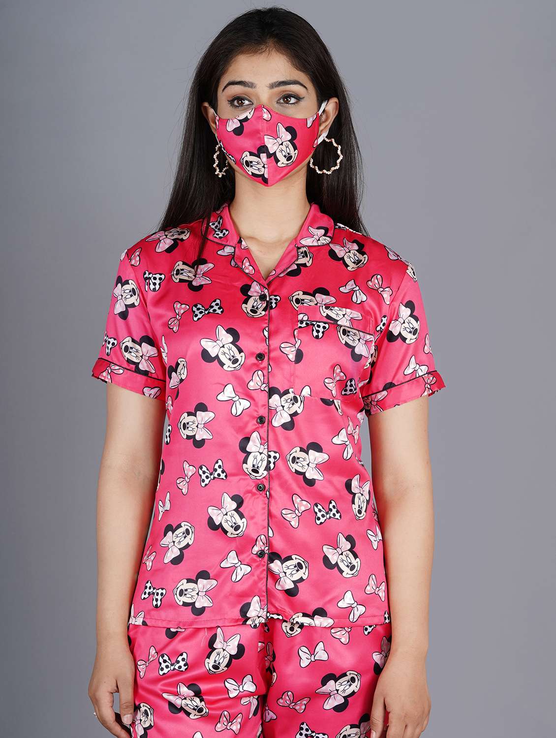 quirky printed nightwear shorts set - 17755481 - Standard Image - 3