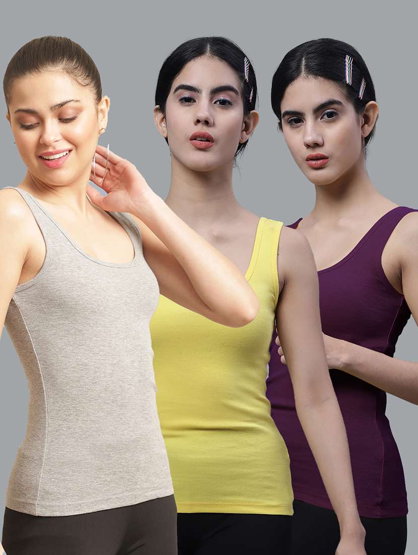 combo of 3 cotton camisole - 17755996 -  Zoom Image - 0