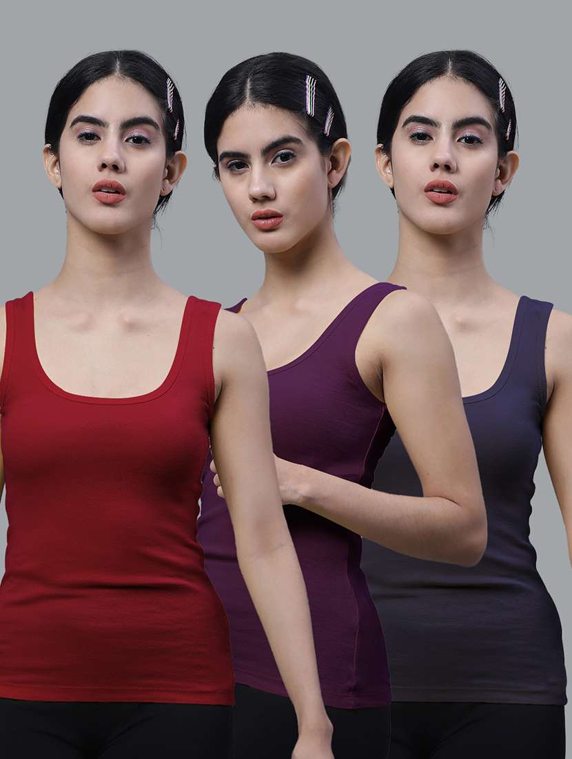 combo of 3 cotton camisole - 17756018 -  Zoom Image - 0