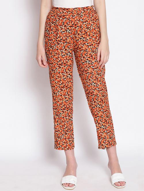 high rise floral trouser - 17756142 - Standard Image - 0