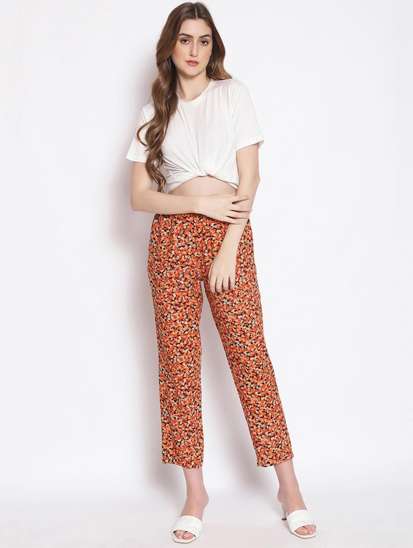 high rise floral trouser - 17756142 - Standard Image - 3