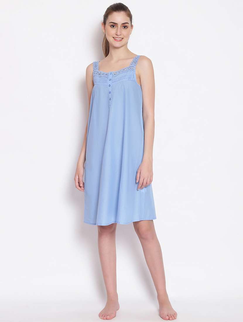 lace detail solid sleepshirt - 17756206 - Zoom Image - 0