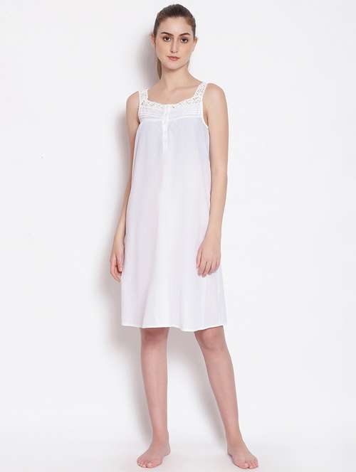 lace detail solid sleepshirt - 17756208 - Standard Image - 0