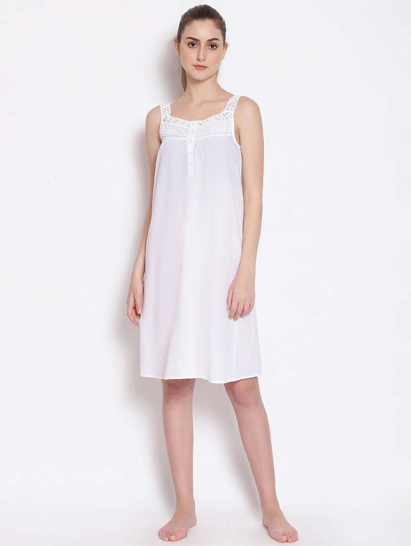 lace detail solid sleepshirt - 17756208 - Zoom Image - 0