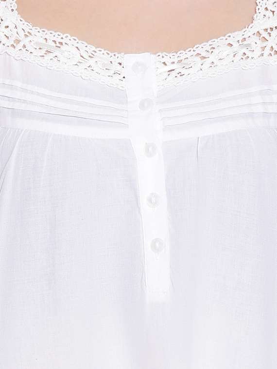 lace detail solid sleepshirt - 17756208 - Standard Image - 3