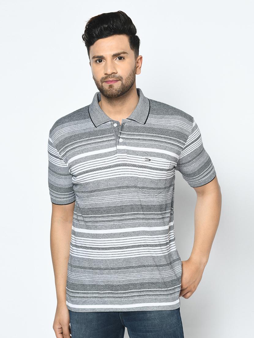 grey striped polo t-shirt - 17756375 - Zoom Image - 0
