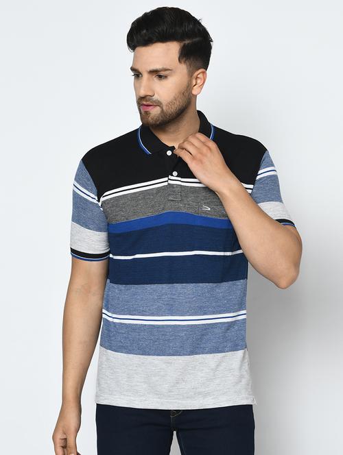 blue striped polo t-shirt - 17756377 - Standard Image - 0