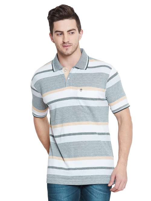 multi colored striped polo t-shirt - 17756384 -  Standard Image - 0