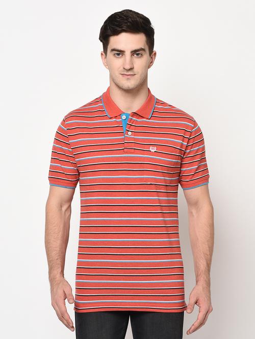 orange striped polo t-shirt - 17756401 - Standard Image - 0
