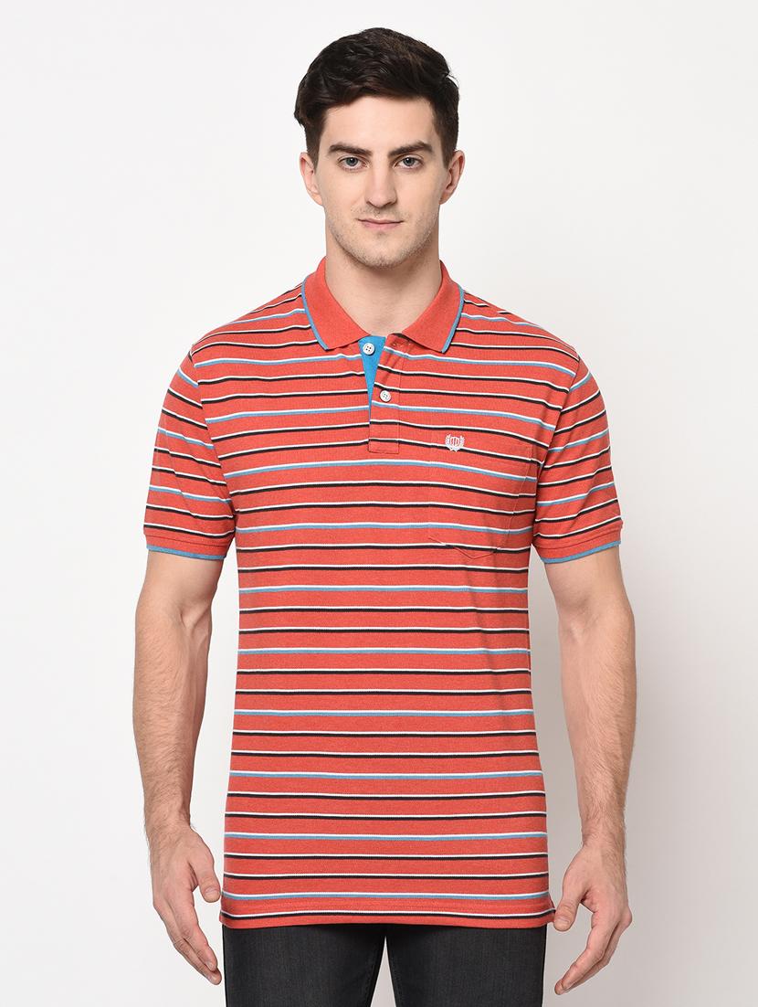 orange striped polo t-shirt - 17756401 - Zoom Image - 0
