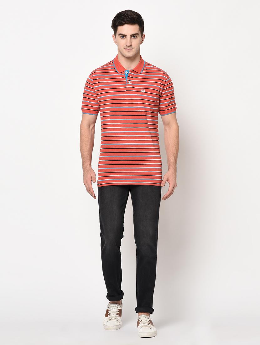 orange striped polo t-shirt - 17756401 - Standard Image - 3