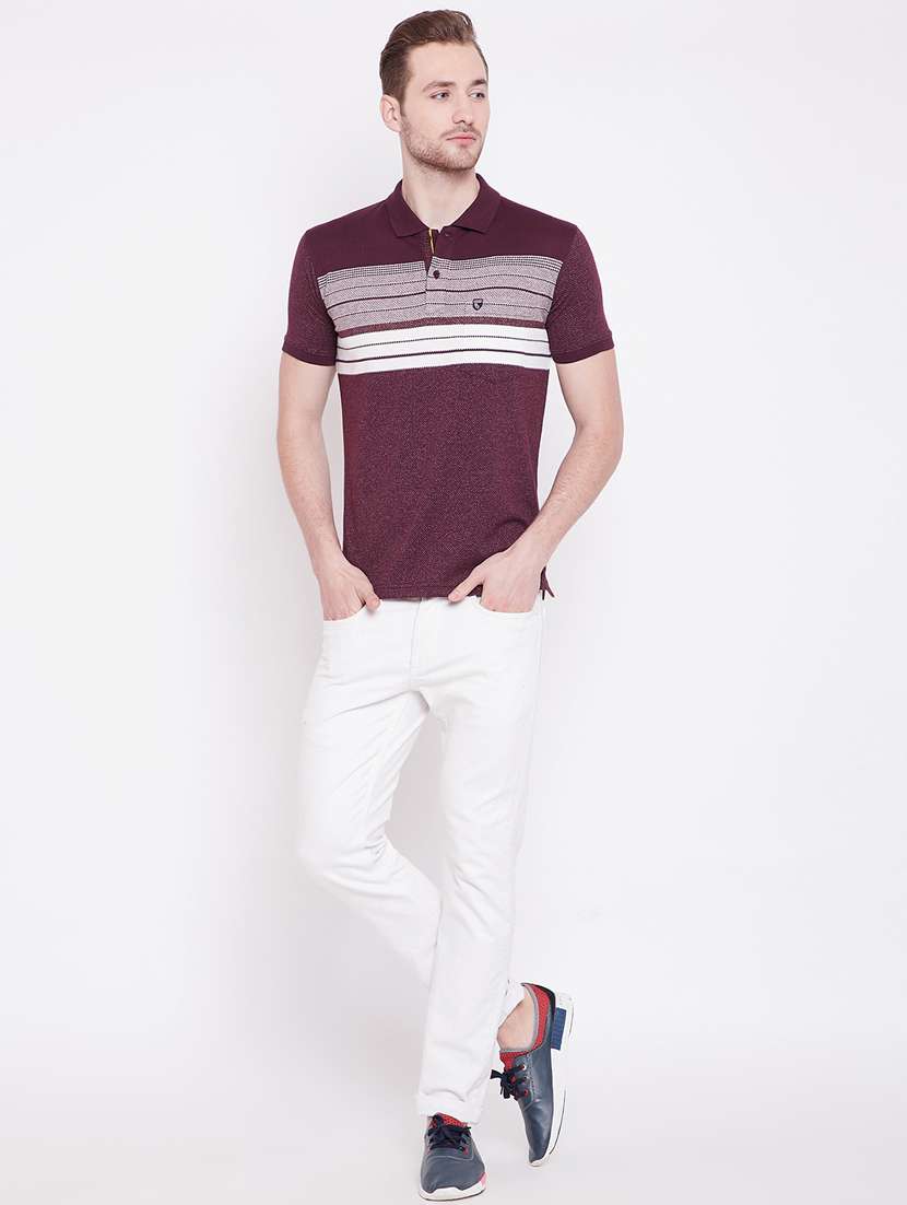 purple striped polo t-shirt - 17756421 -  Standard Image - 3