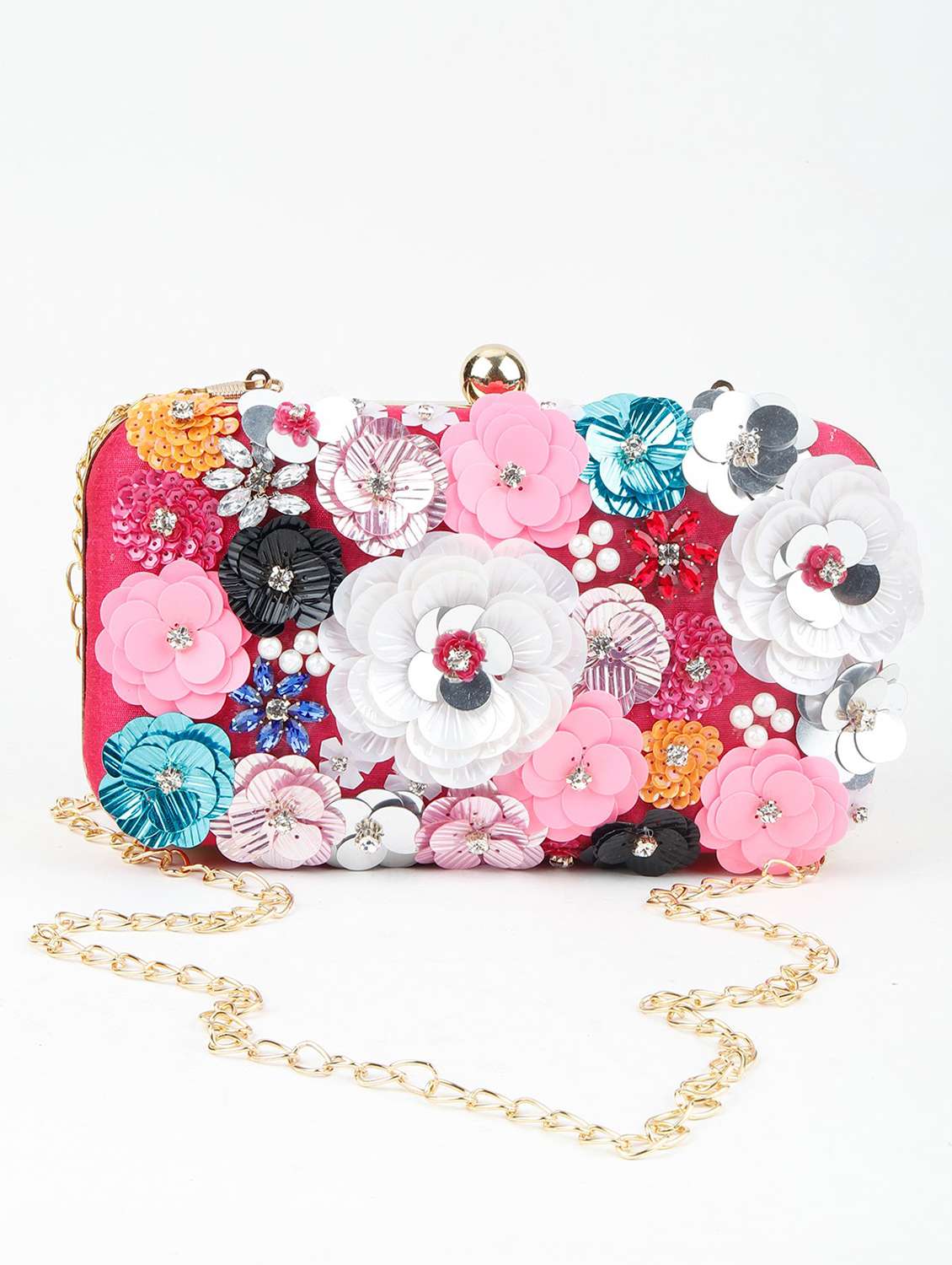 multi colored polyester regular clutch