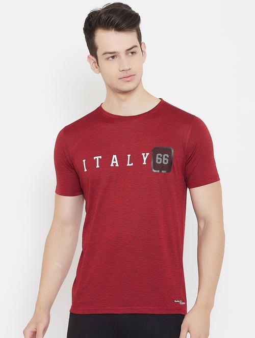 maroon printed t-shirt - 17757530 -  Standard Image - 0