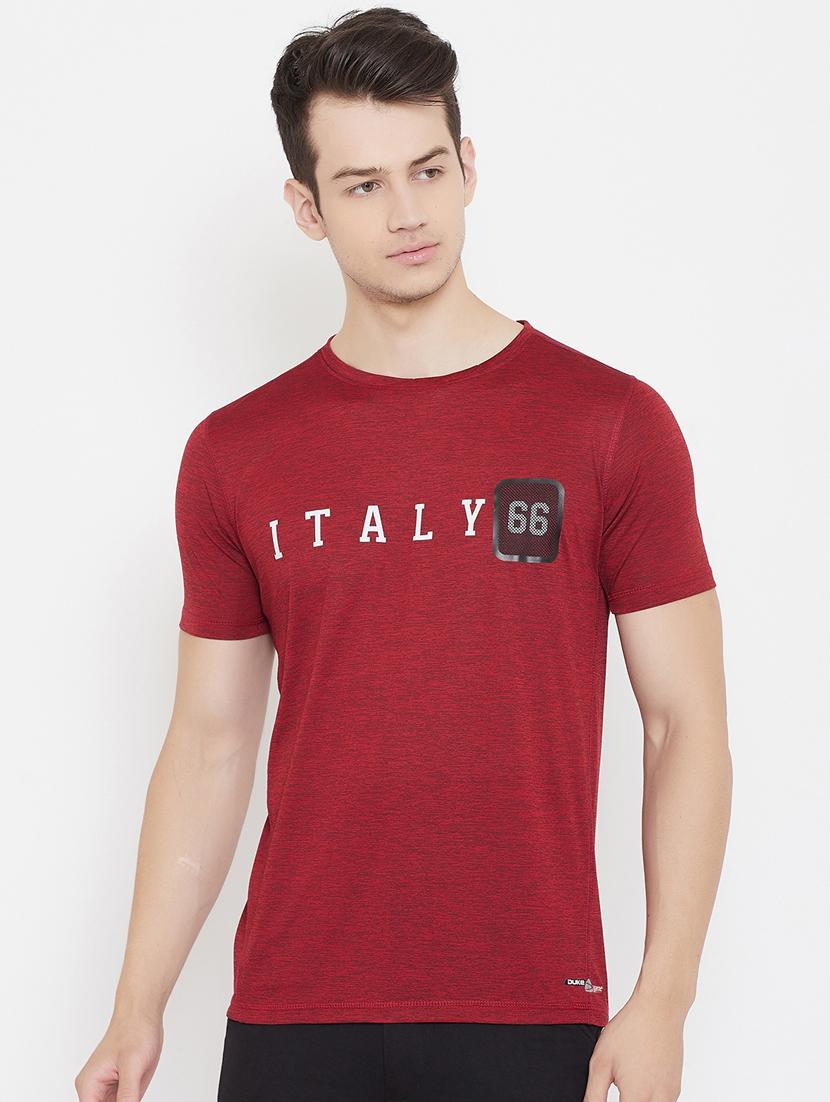 maroon printed t-shirt - 17757530 -  Zoom Image - 0