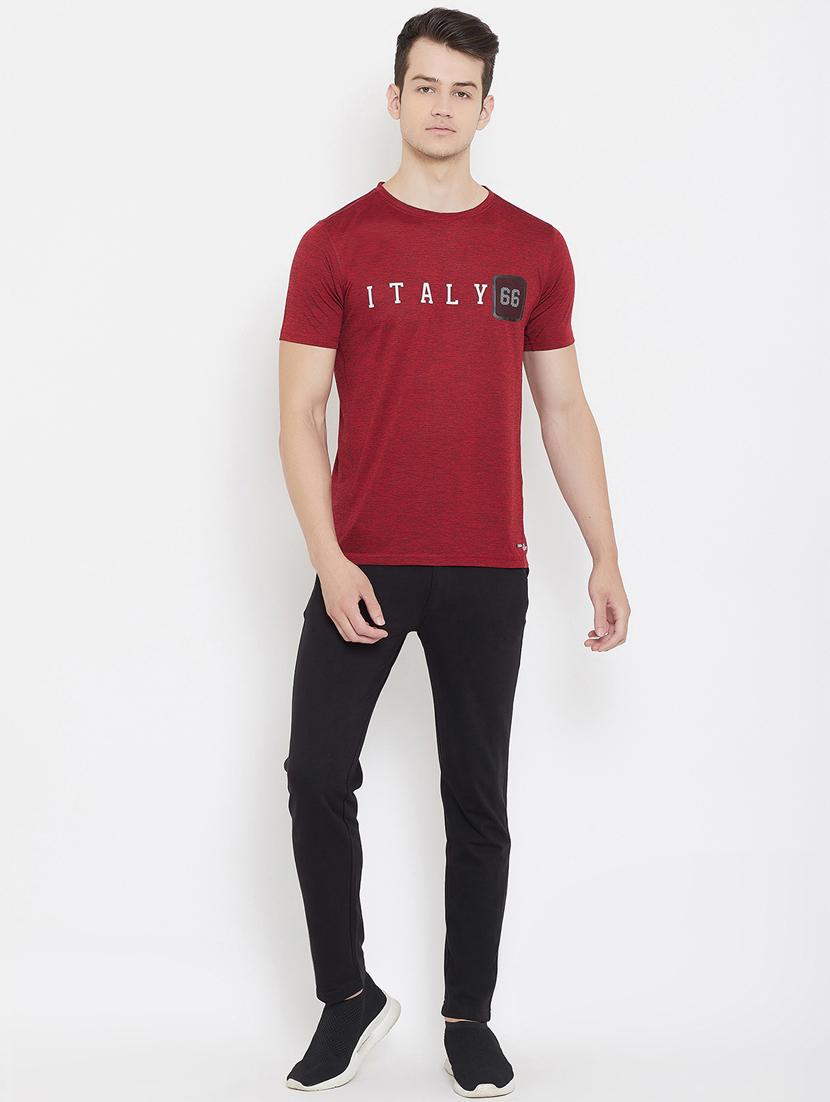 maroon printed t-shirt - 17757530 - Standard Image - 3