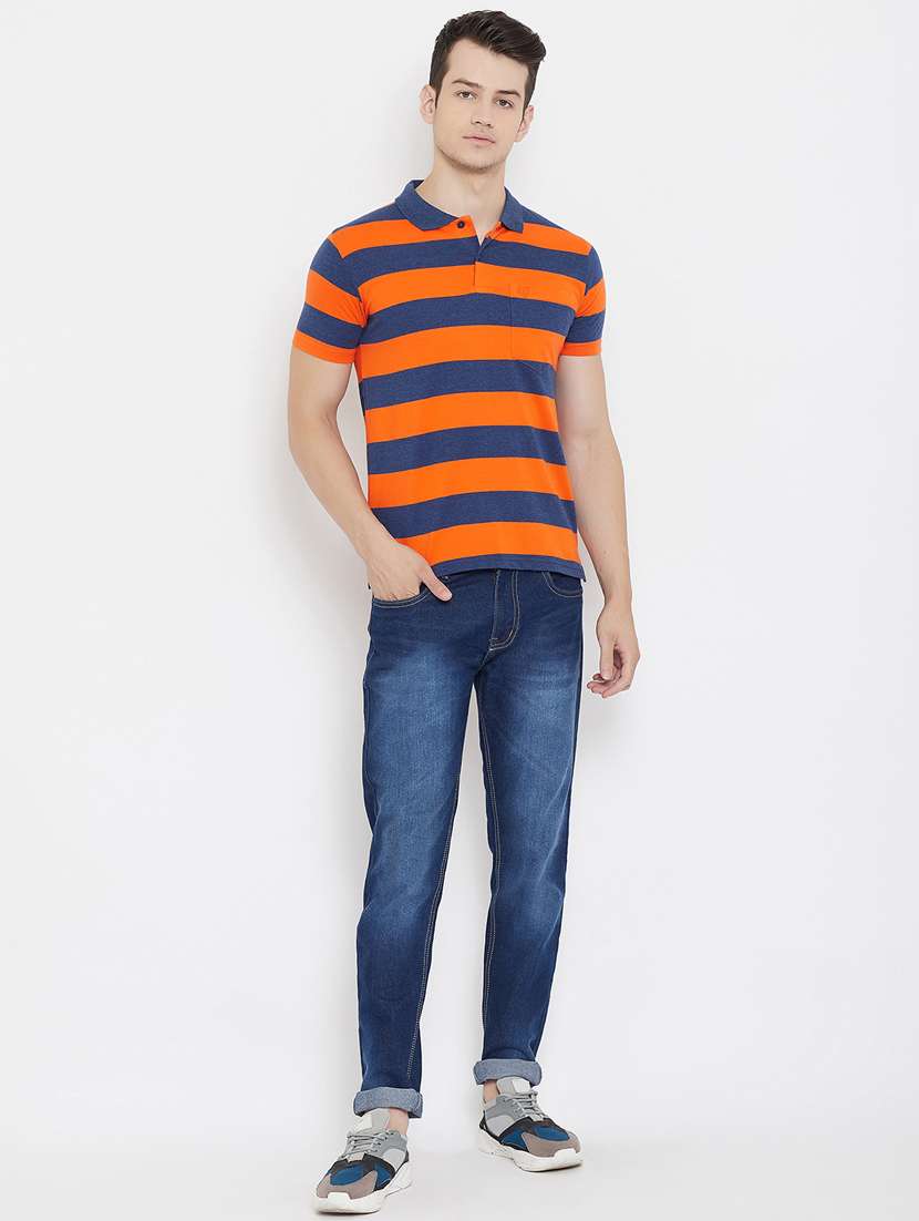 orange striped polo t-shirt - 17757544 -  Standard Image - 3